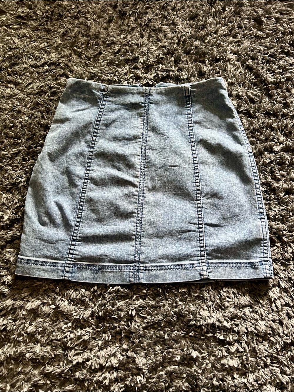 Free People Pale Blue Denim Panel Mini Skirt